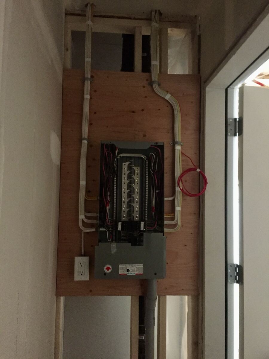 Electrical panel rough-in wiring by Rangeview Electrical Calgary